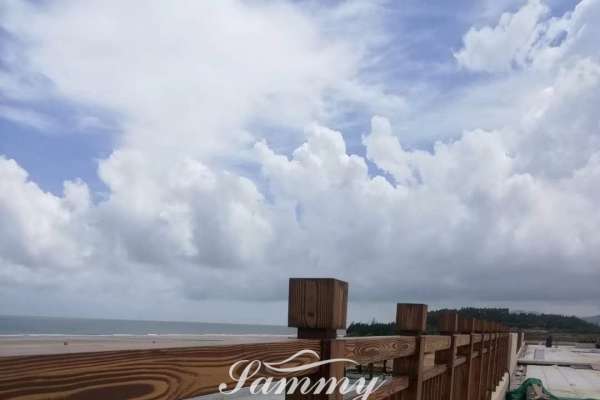 阳江江城区恒大海上夏威夷钢结构仿木纹案例