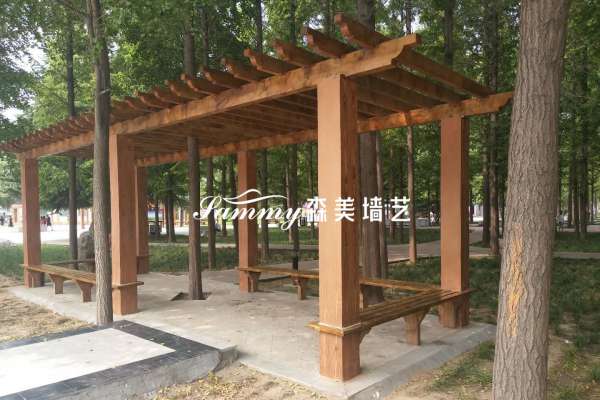 河南濮阳华龙区中原绿色庄园景区混凝土长廊木