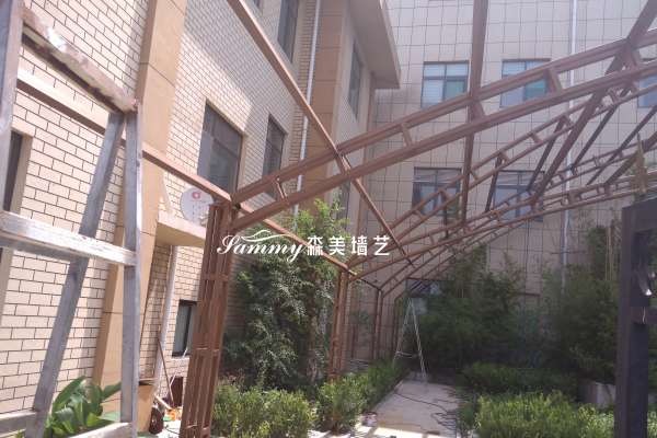 山东省临朐县钢材市场六区钢构木纹漆施工项目