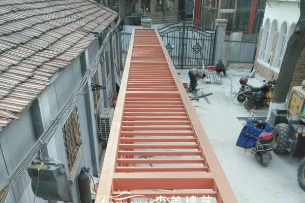 北京海淀区师范大学幼儿园对面钢构廊架项目